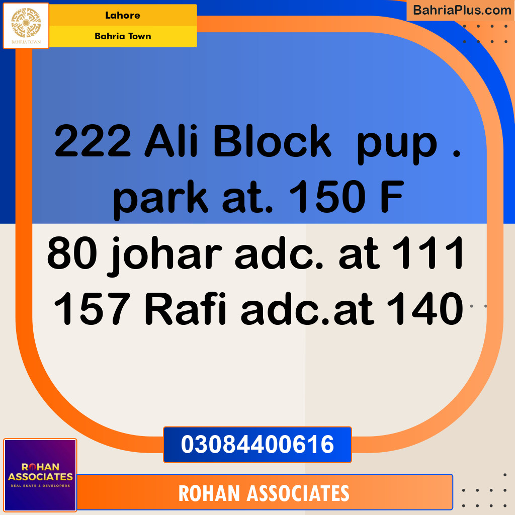 Residential Plot for Sale in Bahria Town, Lahore - (BP-141464)
