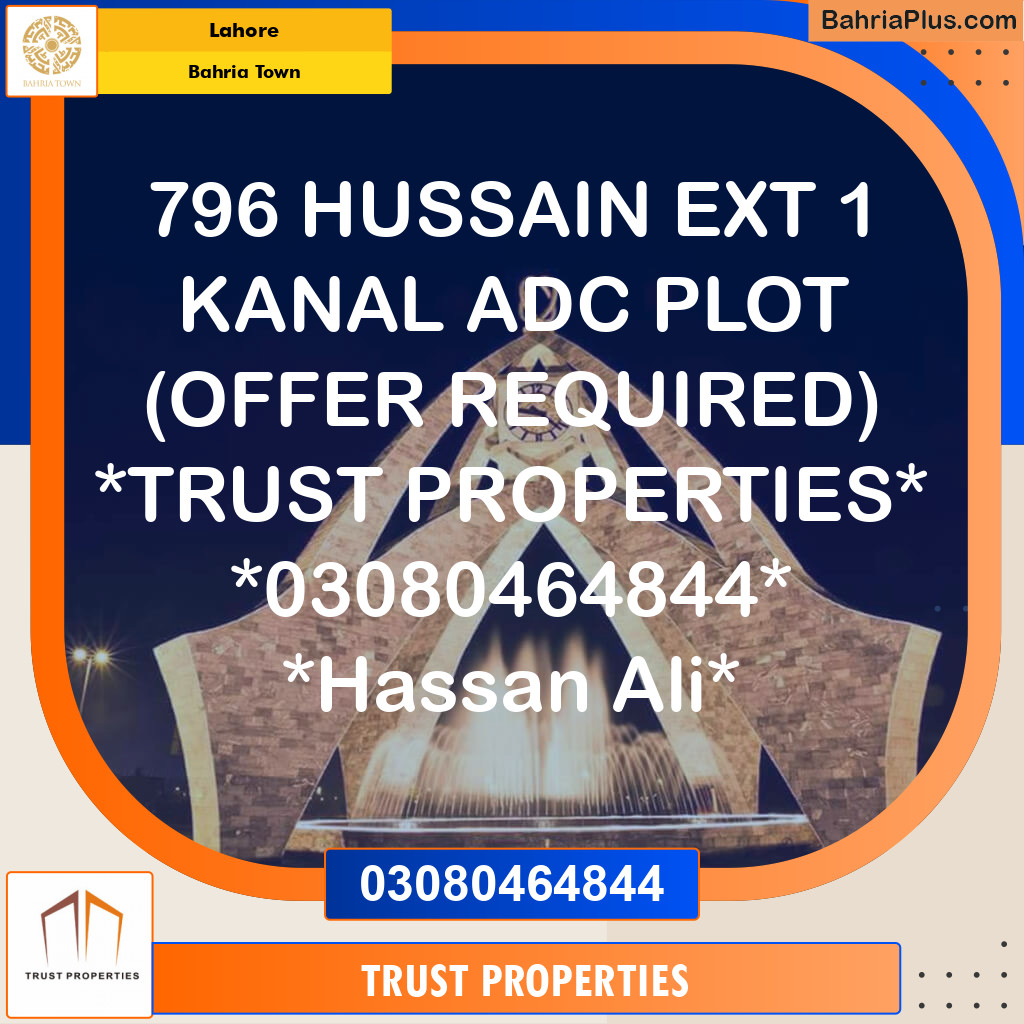 Residential Plot for Sale in Bahria Town, Lahore - (BP-141481)