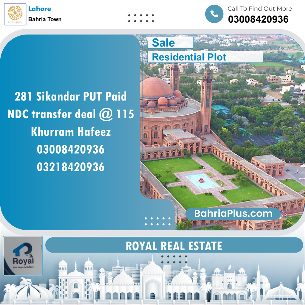 Residential Plot for Sale in Bahria Town, Lahore - (BP-141484)