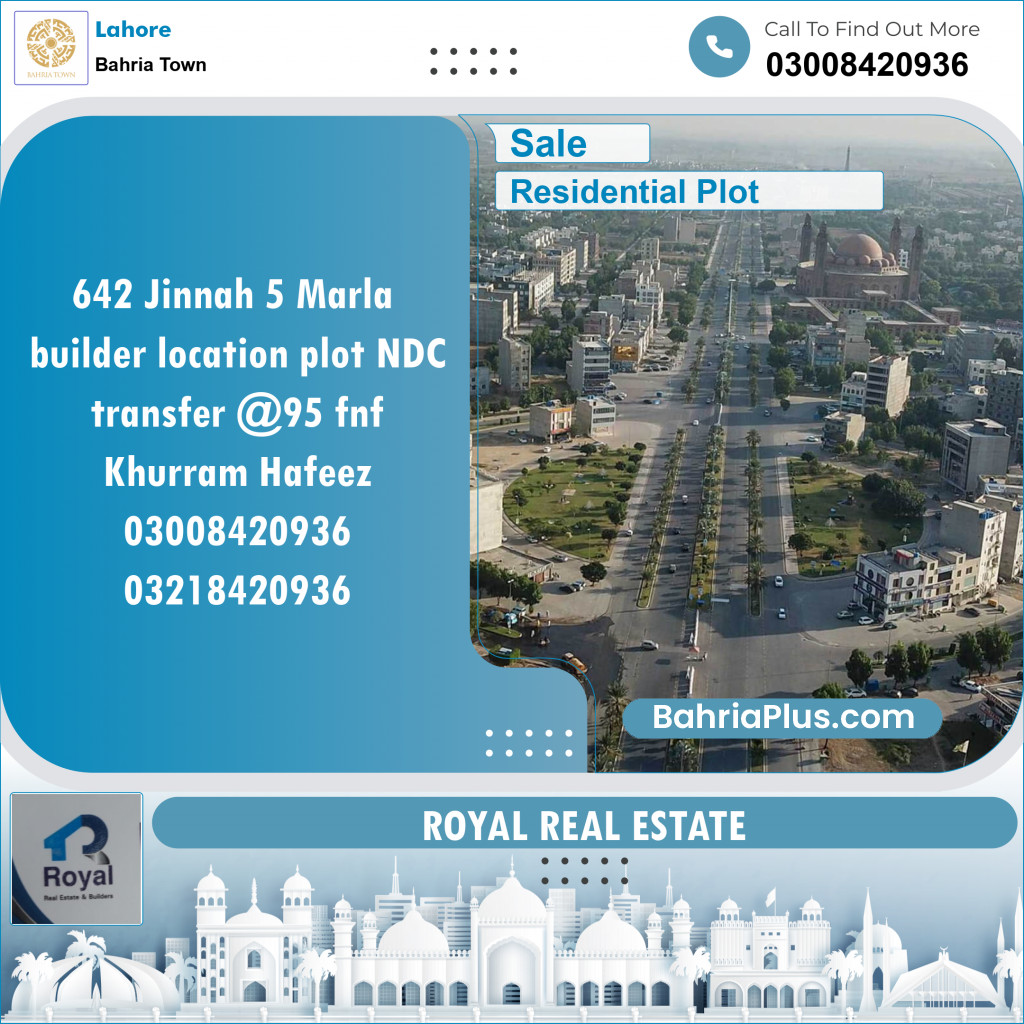 Residential Plot for Sale in Bahria Town, Lahore - (BP-141499)