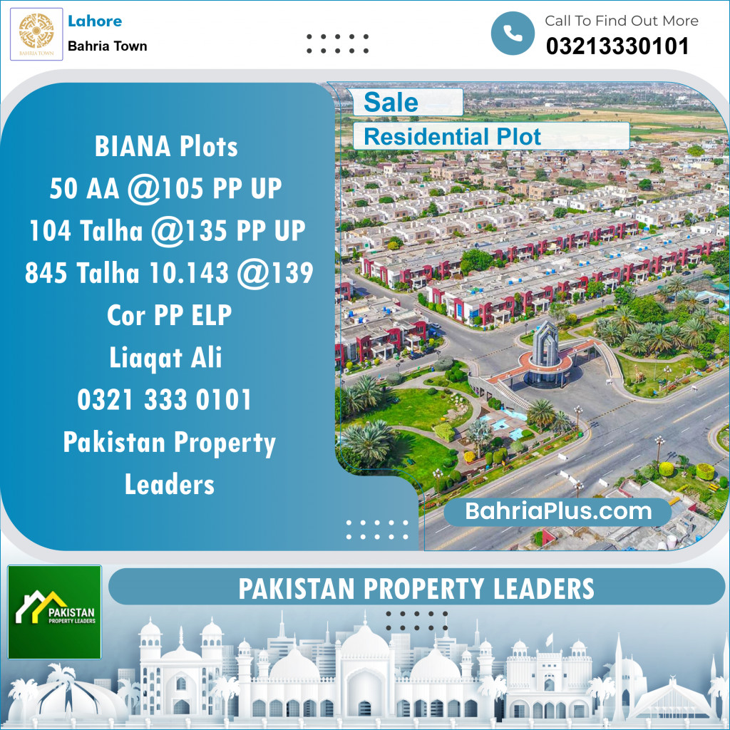 Residential Plot for Sale in Bahria Town, Lahore - (BP-141529)