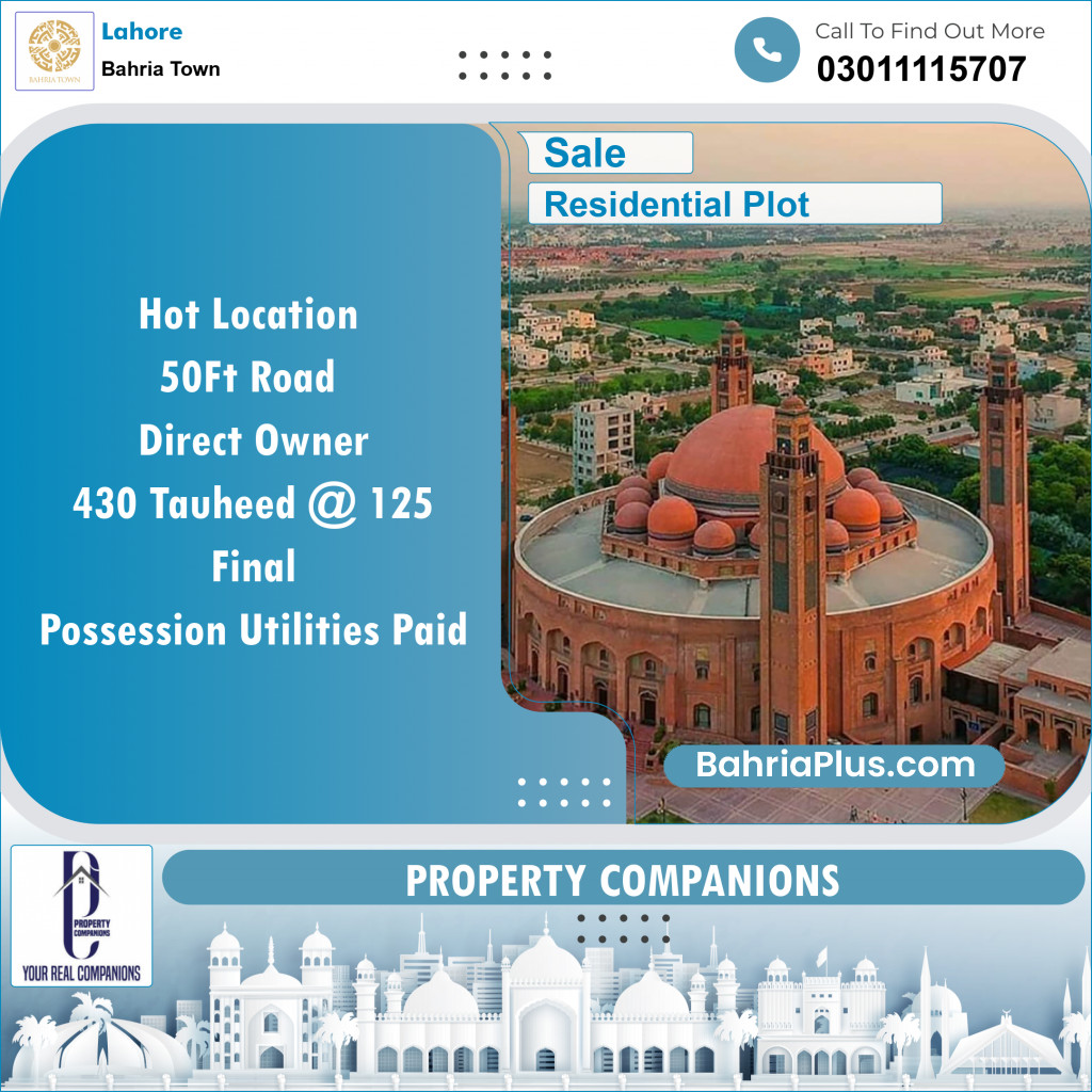 Residential Plot for Sale in Bahria Town, Lahore - (BP-141566)