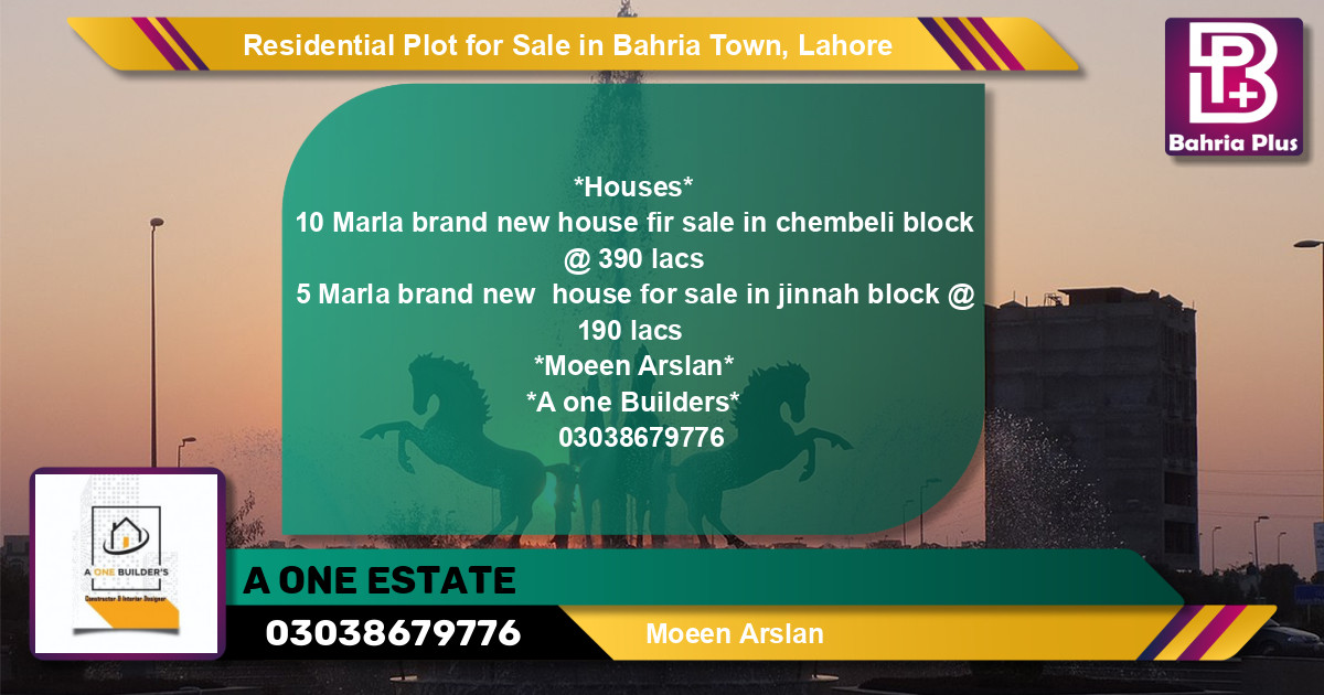 Residential Plot for Sale in Bahria Town, Lahore - (BP-141594)