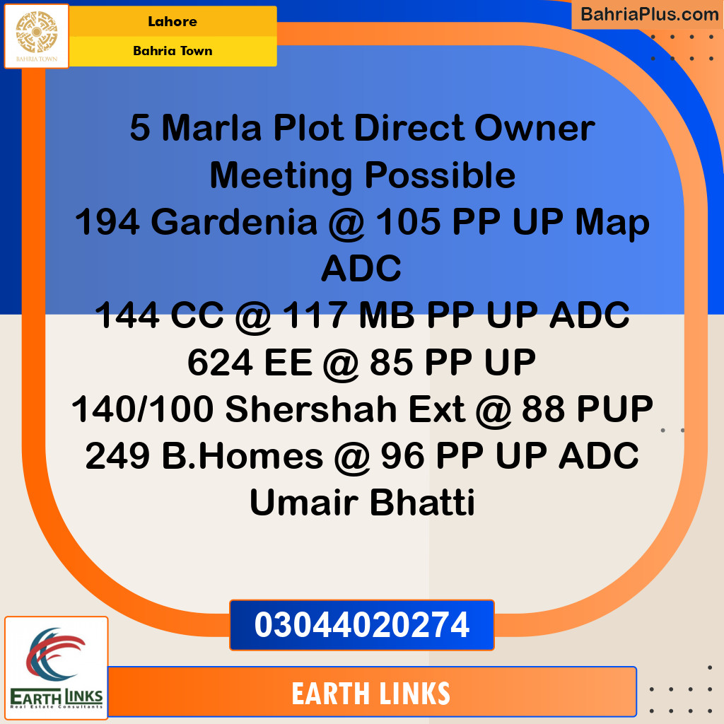 Residential Plot for Sale in Bahria Town, Lahore - (BP-141602)