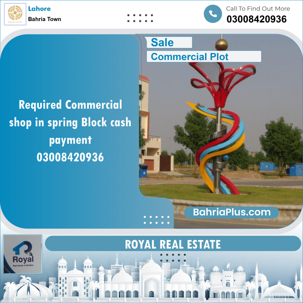 Commercial Plot for Sale in Bahria Town, Lahore - (BP-141619)