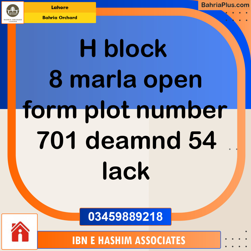 Residential Plot for Sale in Bahria Orchard, Lahore - (BP-141627)