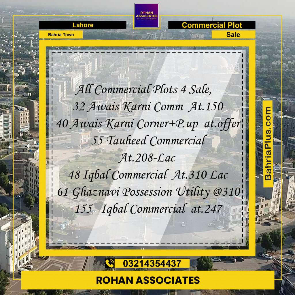 Commercial Plot for Sale in Bahria Town, Lahore - (BP-141645)