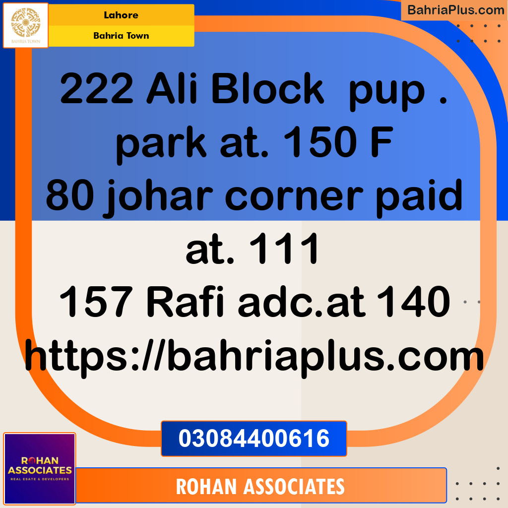 Residential Plot for Sale in Bahria Town, Lahore - (BP-141651)