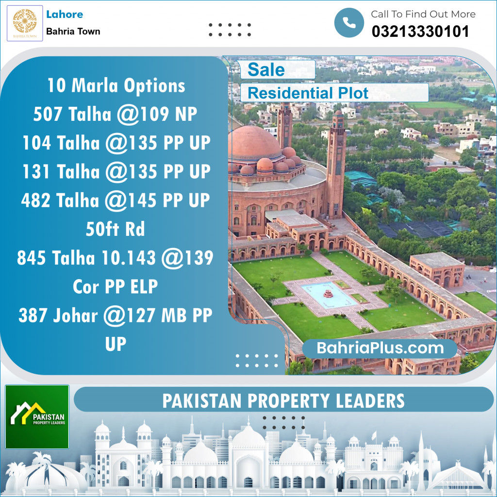 Residential Plot for Sale in Bahria Town, Lahore - (BP-141660)