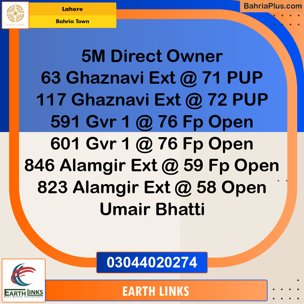Residential Plot for Sale in Bahria Town, Lahore - (BP-141664)
