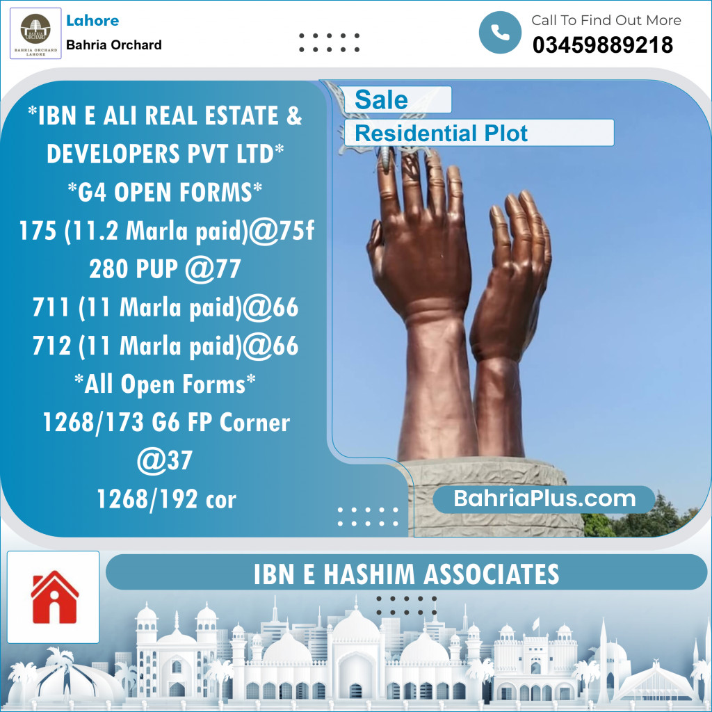 Residential Plot for Sale in Bahria Orchard, Lahore - (BP-141672)