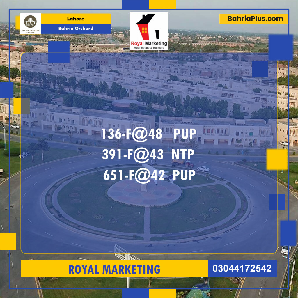 Residential Plot for Sale in Bahria Orchard, Lahore - (BP-141728)