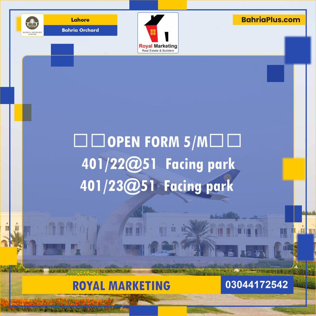 Residential Plot for Sale in Bahria Orchard, Lahore - (BP-141736)