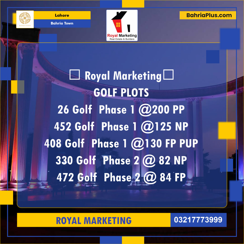 Residential Plot for Sale in Bahria Town, Lahore - (BP-141741)