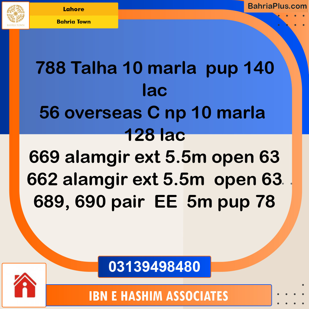 Residential Plot for Sale in Bahria Town, Lahore - (BP-141770)