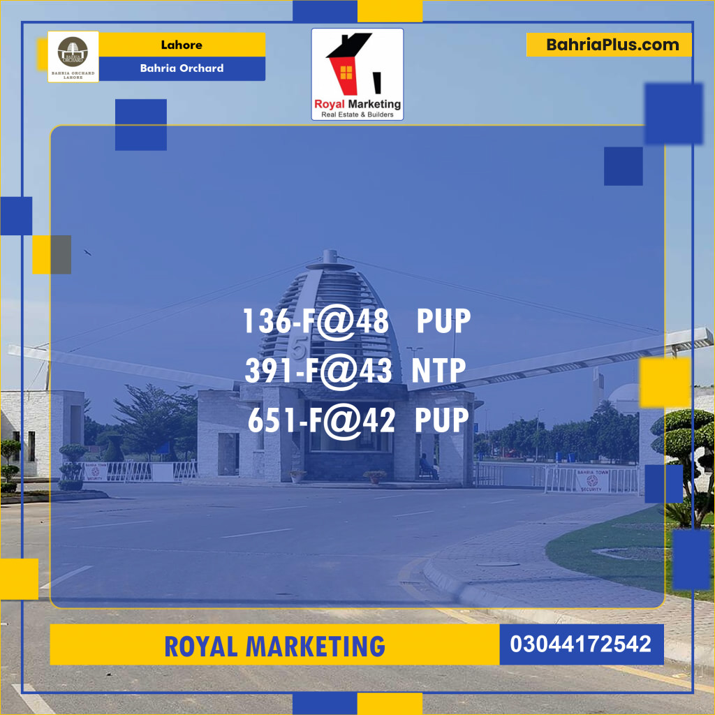Residential Plot for Sale in Bahria Orchard, Lahore - (BP-141815)