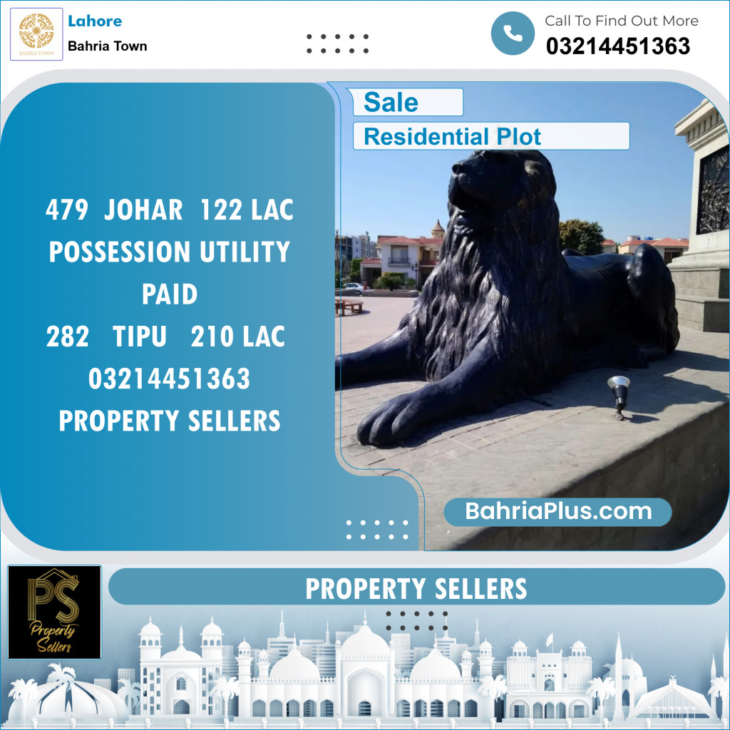 Residential Plot for Sale in Bahria Town, Lahore - (BP-141822)