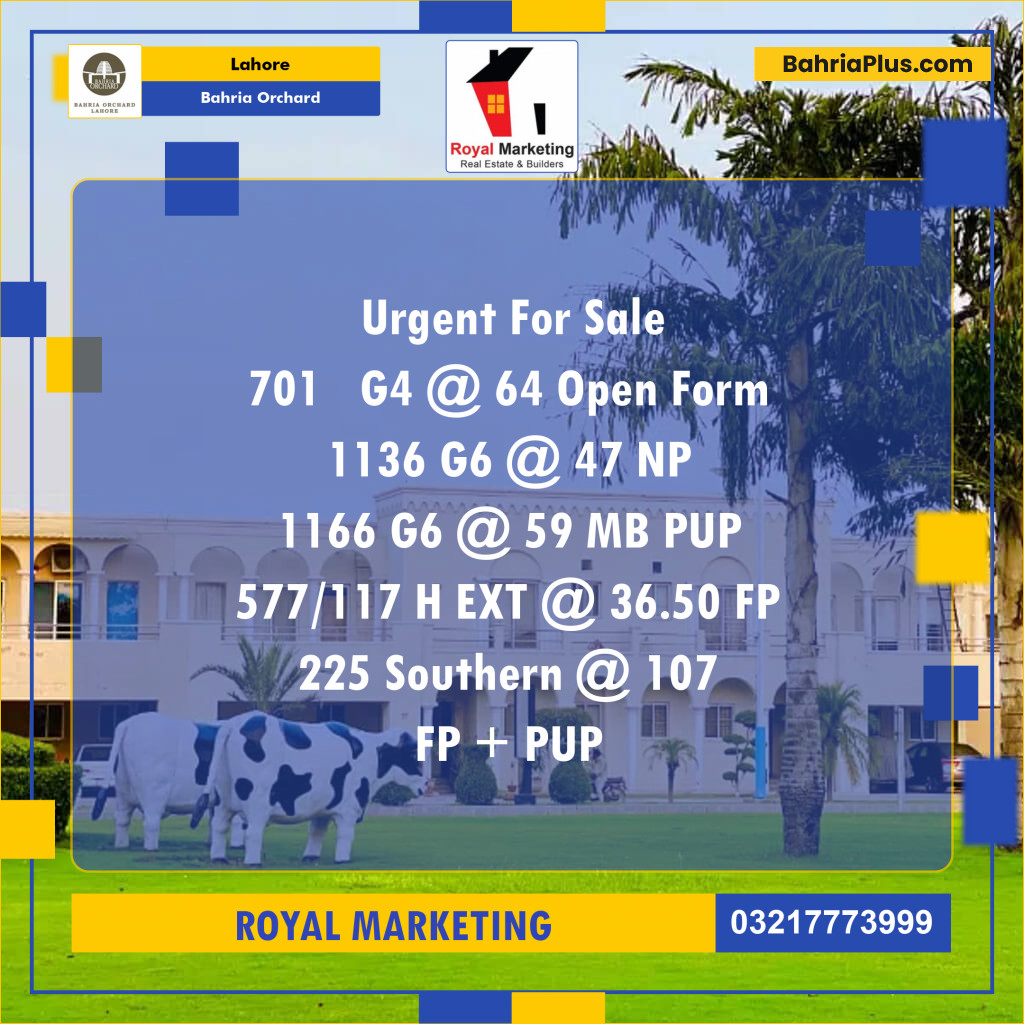 Residential Plot for Sale in Bahria Orchard, Lahore - (BP-141843)