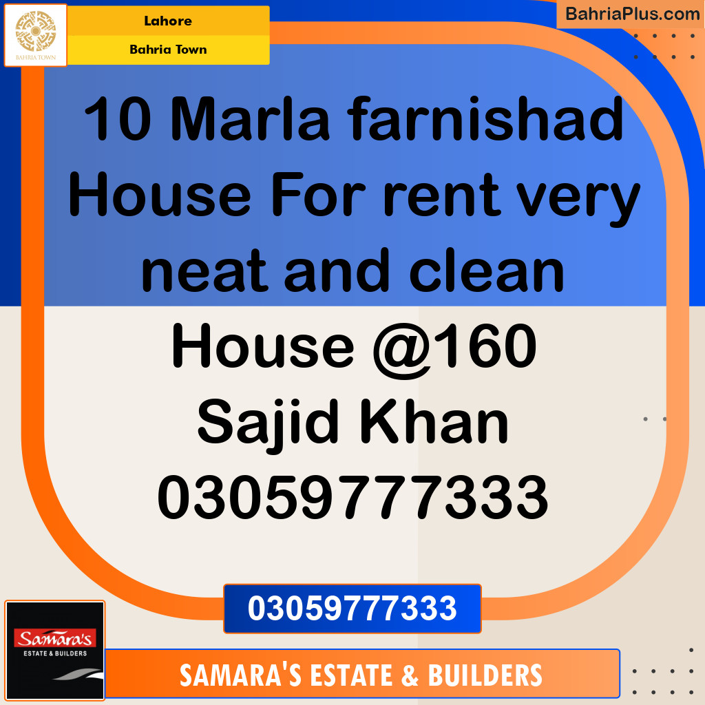 Residential House for Rent in Bahria Town, Lahore - (BP-141869)