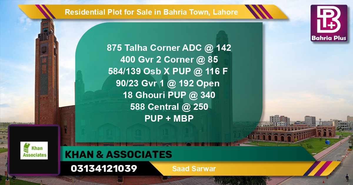 Residential Plot for Sale in Bahria Town, Lahore - (BP-141892)