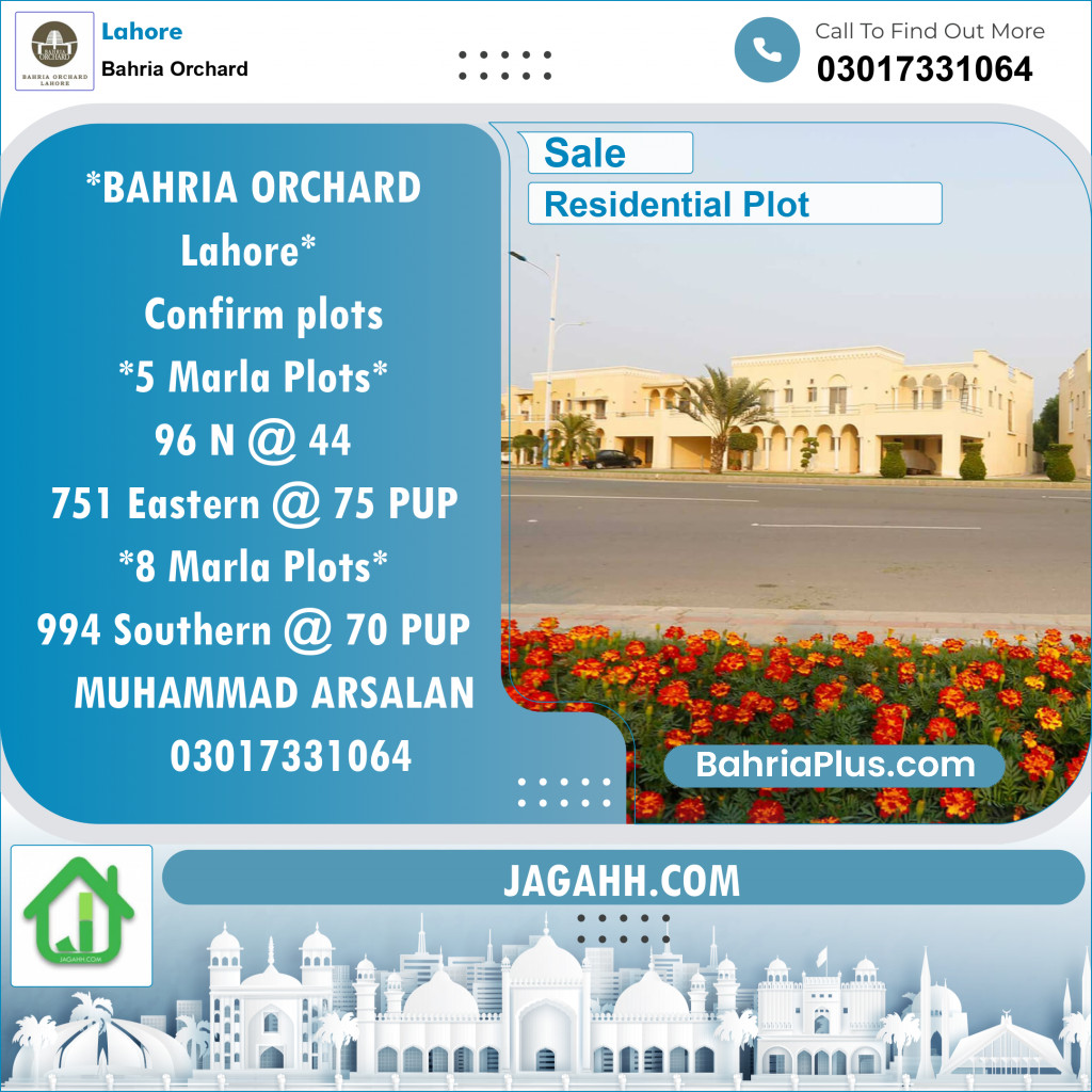 Residential Plot for Sale in Bahria Orchard, Lahore - (BP-141901)