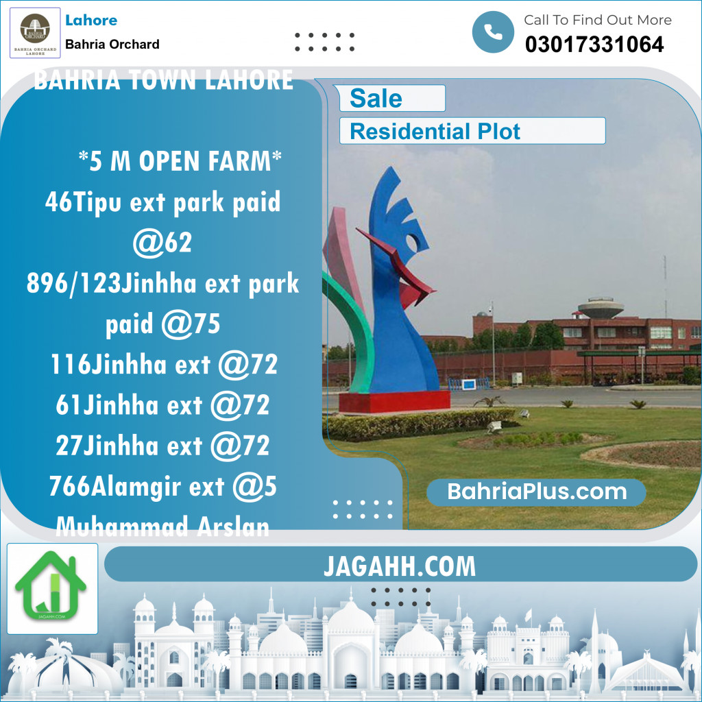 Residential Plot for Sale in Bahria Orchard, Lahore - (BP-141904)