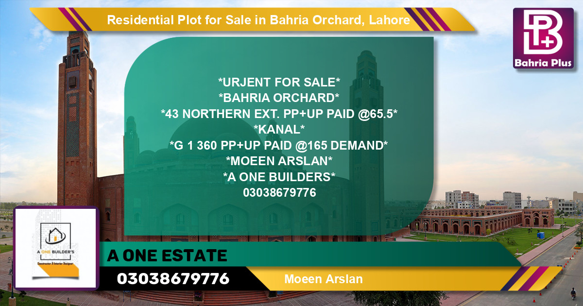 Residential Plot for Sale in Bahria Orchard, Lahore - (BP-141914)