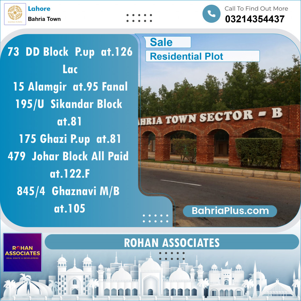 Residential Plot for Sale in Bahria Town, Lahore - (BP-141977)