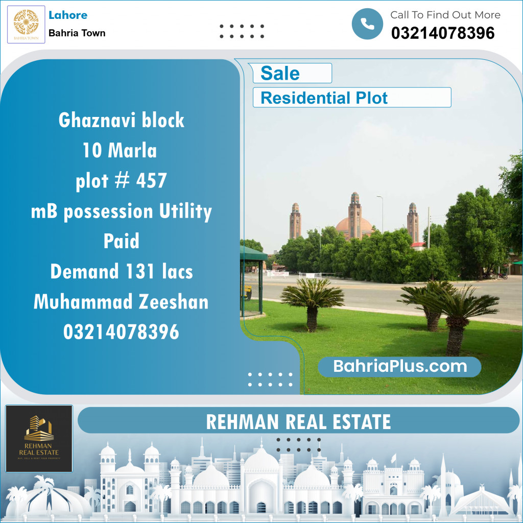 Residential Plot for Sale in Bahria Town, Lahore - (BP-141983)