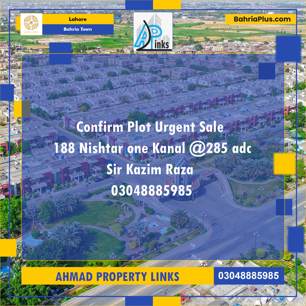 Residential Plot for Sale in Bahria Town, Lahore - (BP-142001)