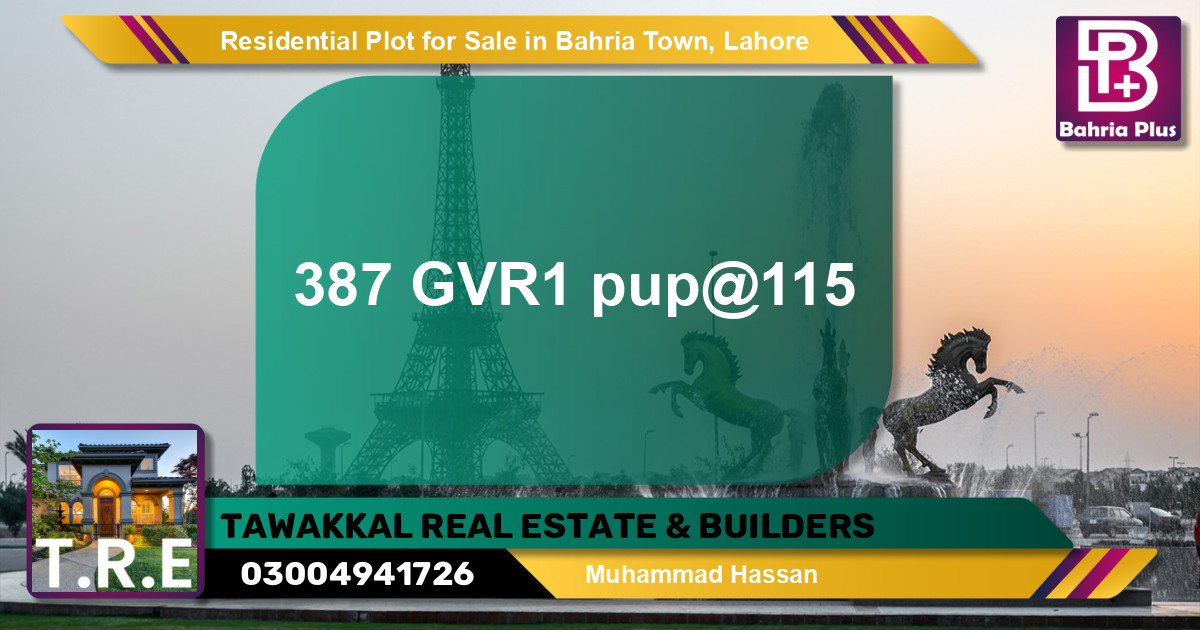 Residential Plot for Sale in Bahria Town, Lahore - (BP-142056)