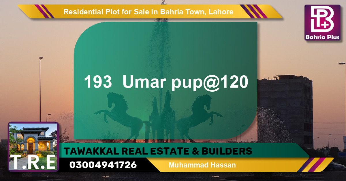 Residential Plot for Sale in Bahria Town, Lahore - (BP-142062)