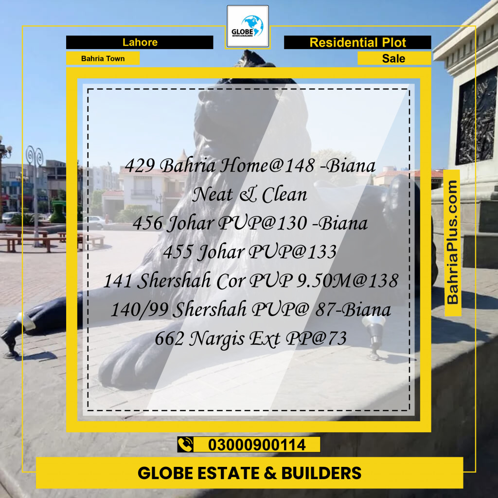 Residential Plot for Sale in Bahria Town, Lahore - (BP-142119)