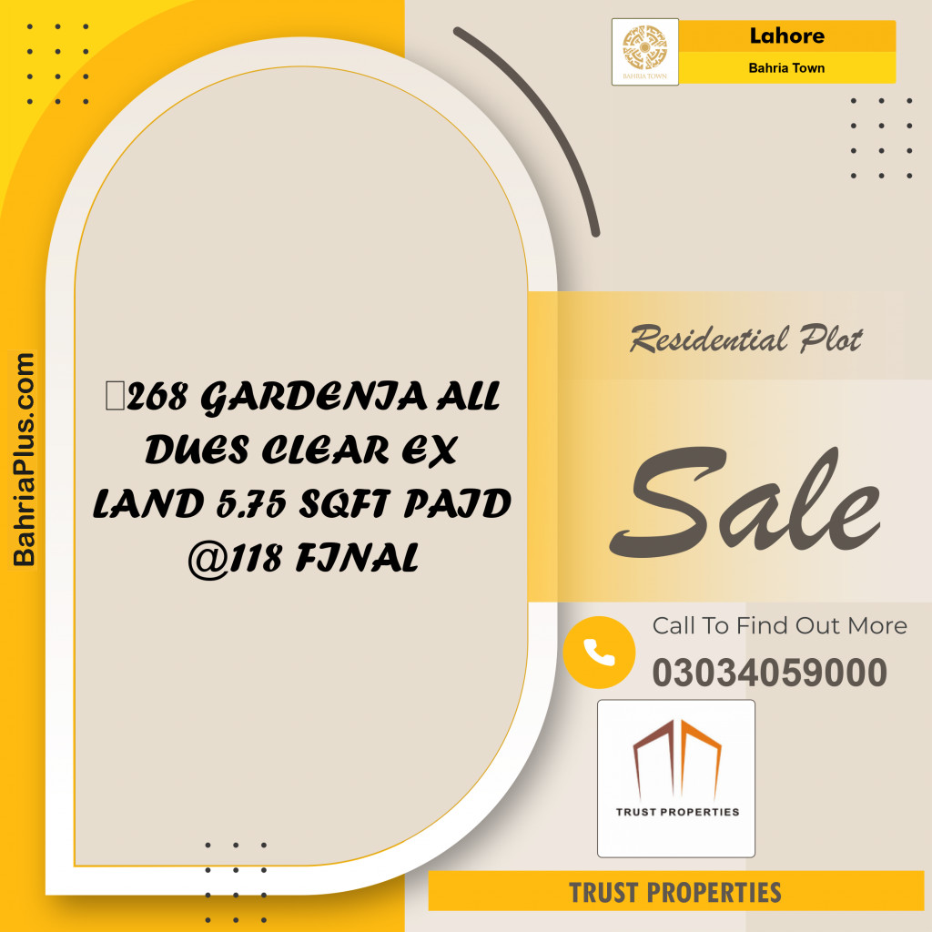 Residential Plot for Sale in Bahria Town, Lahore - (BP-142126)