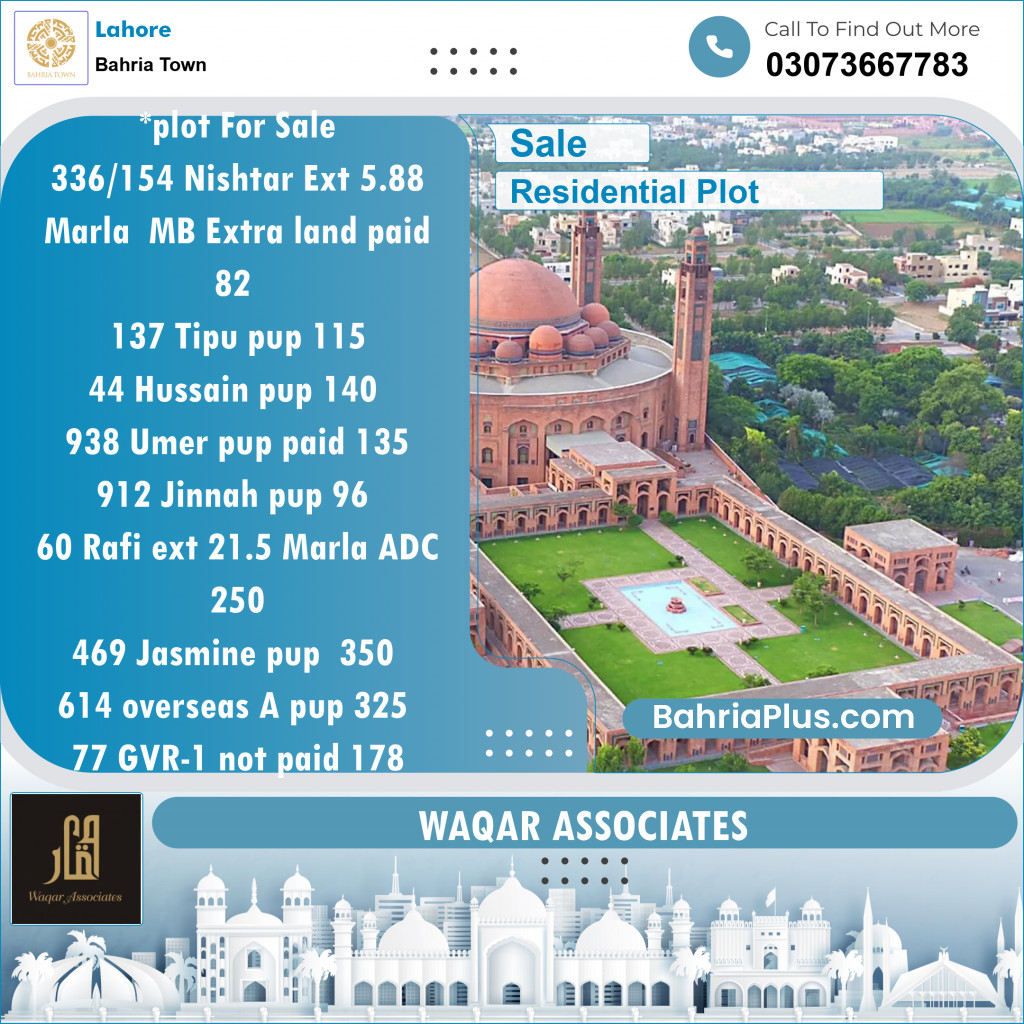 Residential Plot for Sale in Bahria Town, Lahore - (BP-142129)