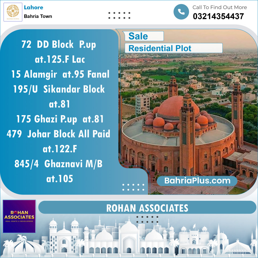 Residential Plot for Sale in Bahria Town, Lahore - (BP-142155)