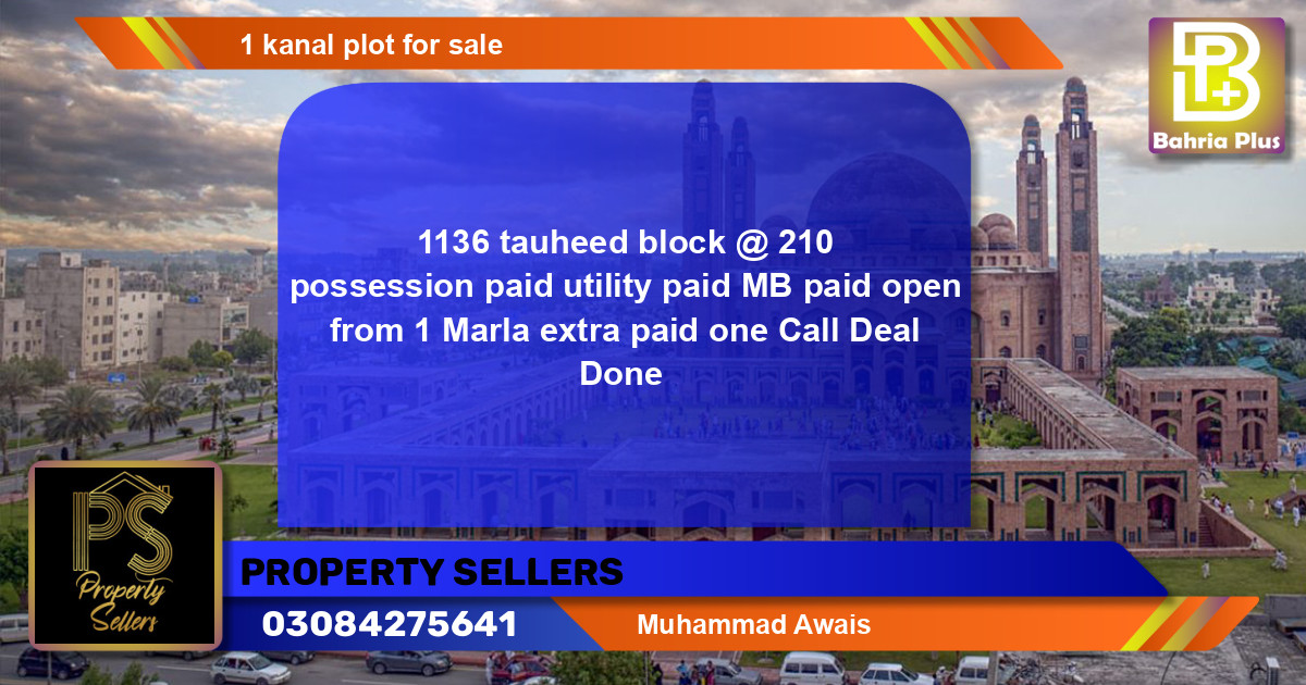 Residential Plot for Sale in Bahria Town, Lahore - (BP-142174)