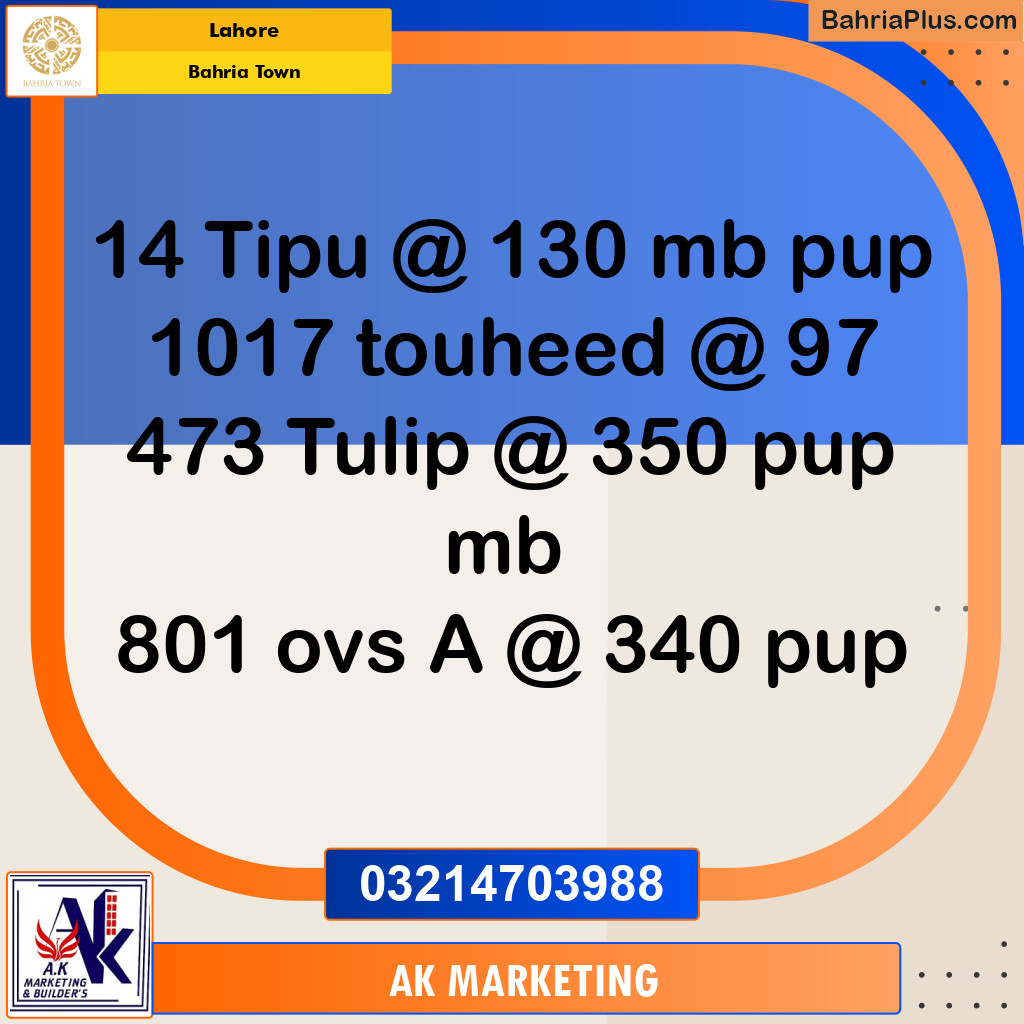 Residential Plot for Sale in Bahria Town, Lahore - (BP-142181)