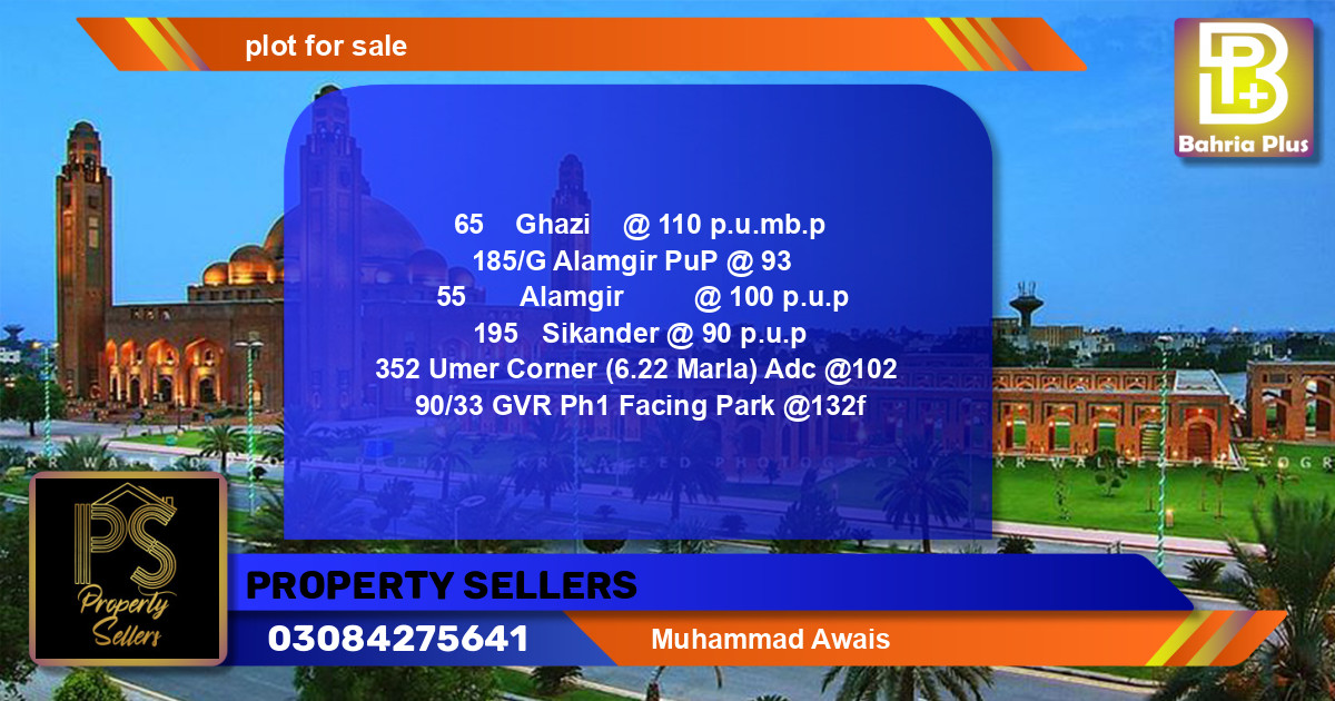 Residential Plot for Sale in Bahria Town, Lahore - (BP-142188)