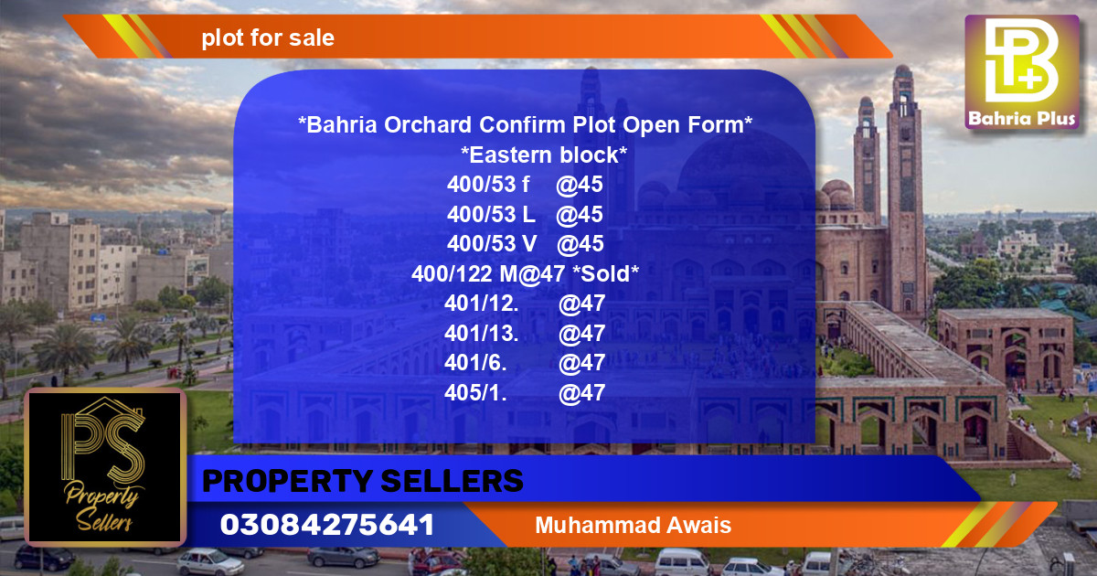 Residential Plot for Sale in Bahria Orchard, Lahore - (BP-142194)