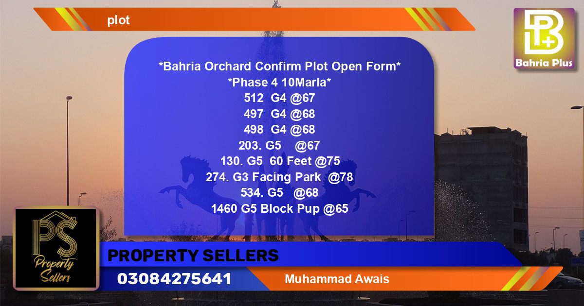 Residential Plot for Sale in Bahria Orchard, Lahore - (BP-142198)