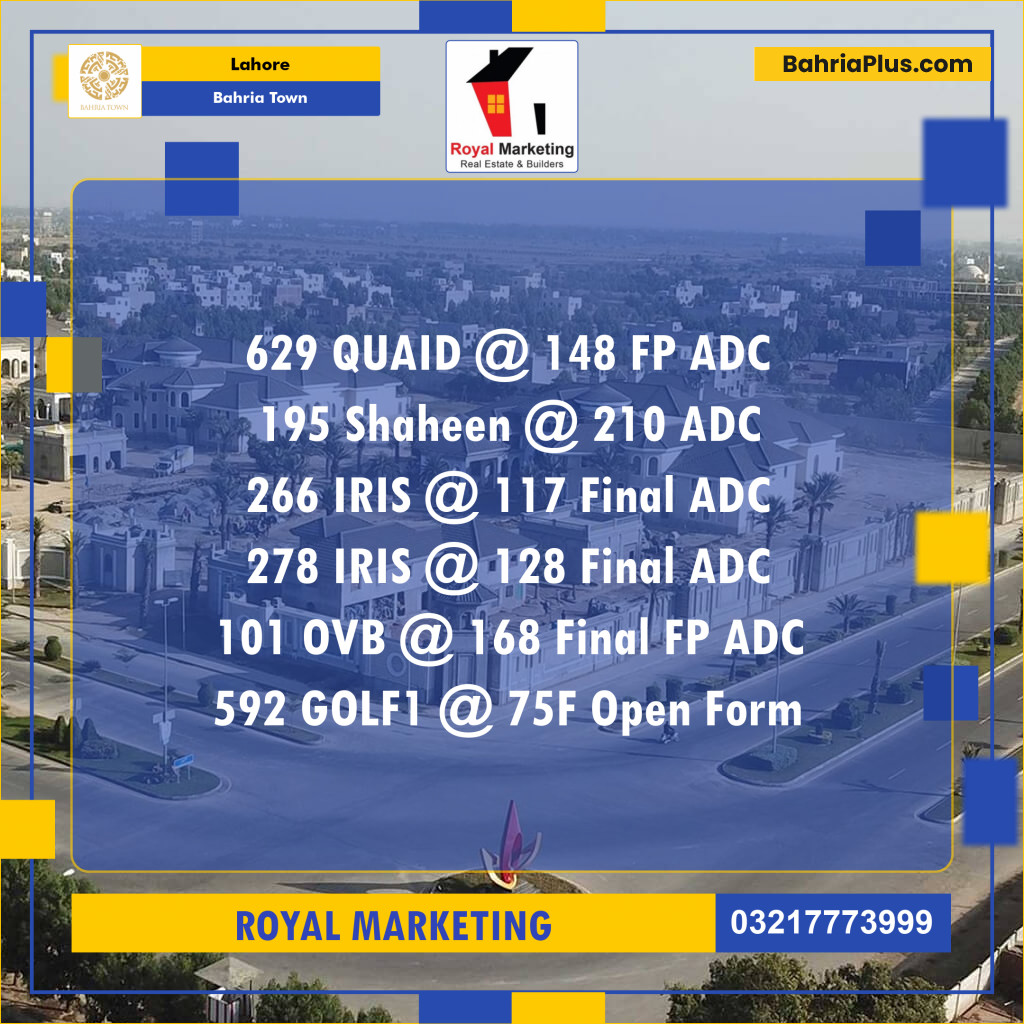 Residential Plot for Sale in Bahria Town, Lahore - (BP-142212)