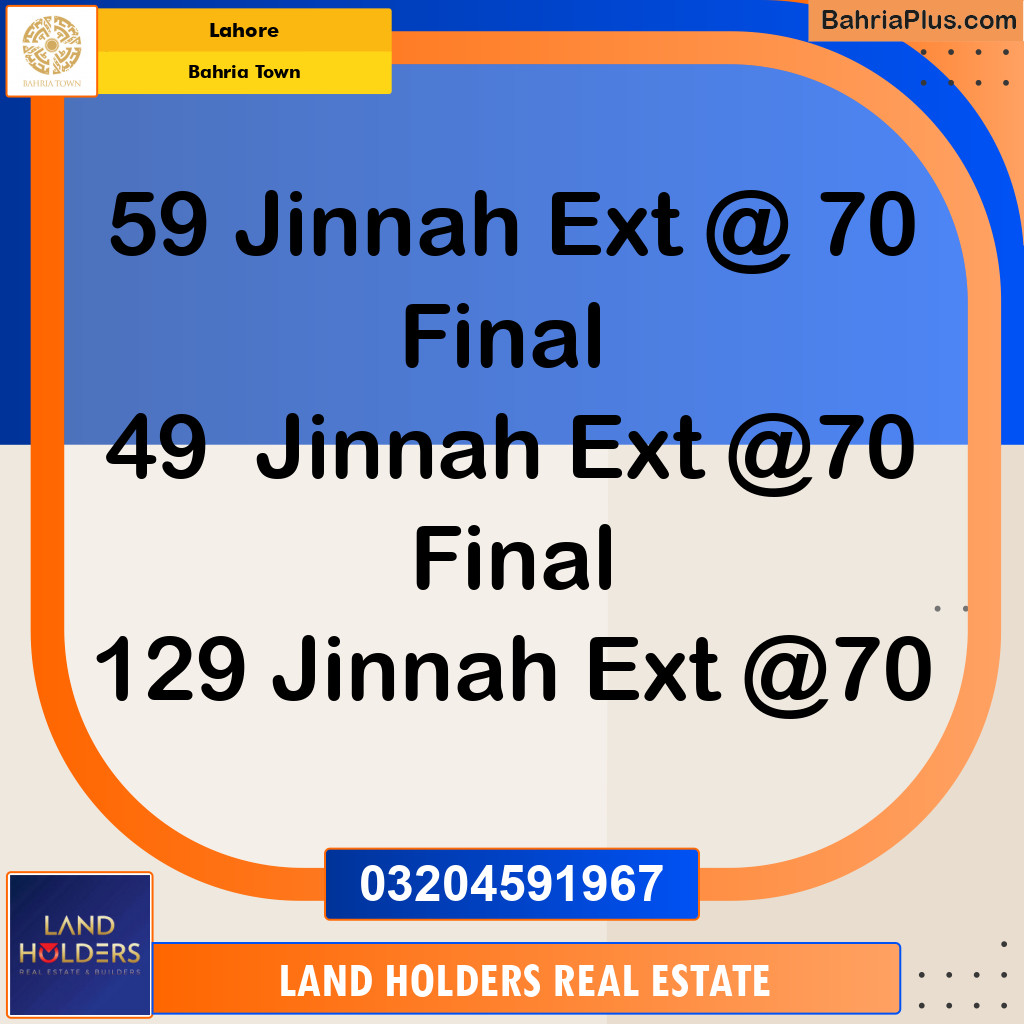 Residential Plot for Sale in Bahria Town, Lahore - (BP-142313)