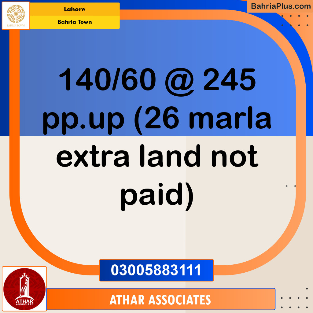 Residential Plot for Sale in Bahria Town, Lahore - (BP-142319)