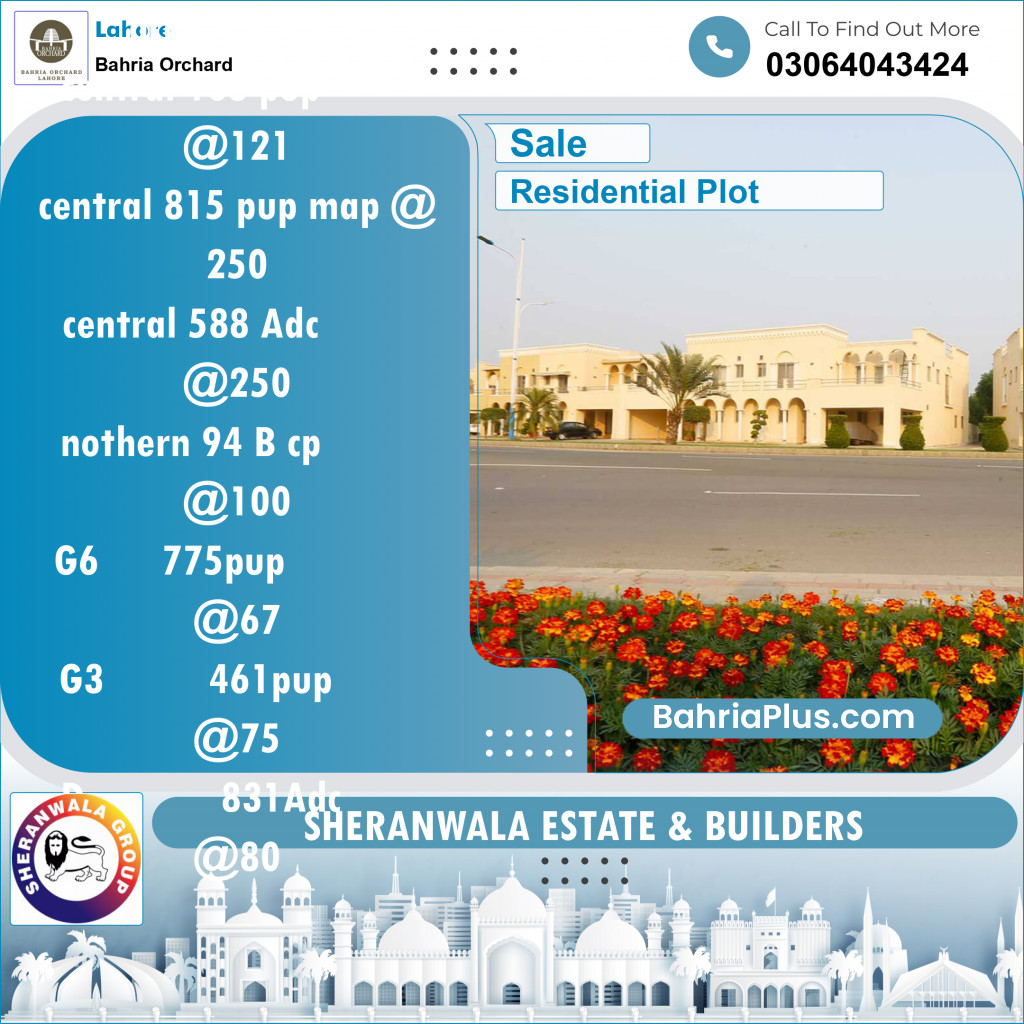 Residential Plot for Sale in Bahria Orchard, Lahore - (BP-142320)
