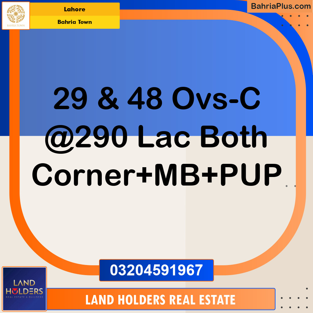 Residential Plot for Sale in Overseas C -  Bahria Town, Lahore - (BP-142322)