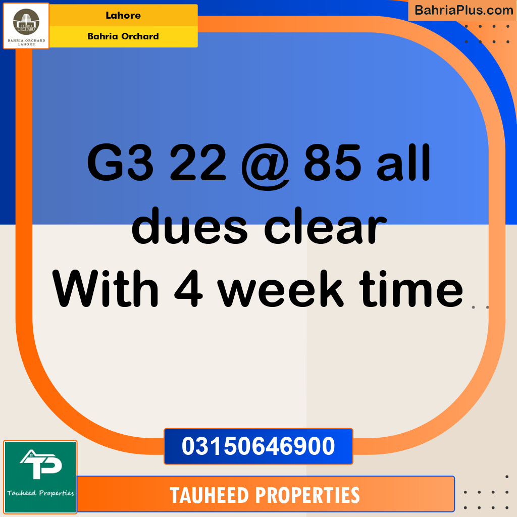 Residential Plot for Sale in Bahria Orchard, Lahore - (BP-142437)