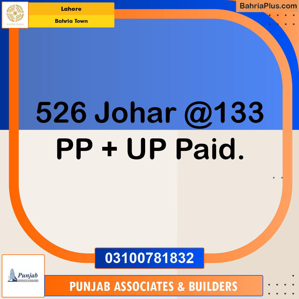 Residential Plot for Sale in Bahria Town, Lahore - (BP-142550)