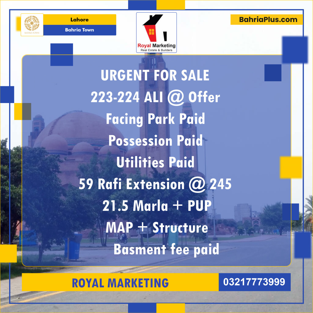 Residential Plot for Sale in Bahria Town, Lahore - (BP-142575)