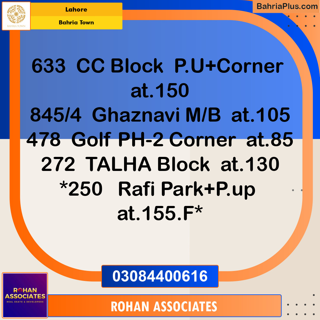 Residential Plot for Sale in Bahria Town, Lahore - (BP-142602)